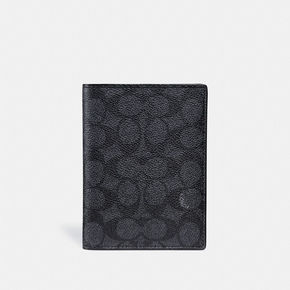 Bolsa de Viagem Coach Passport Case In Signature Canvas Feminino Cinzentas | DHLJOFW-92