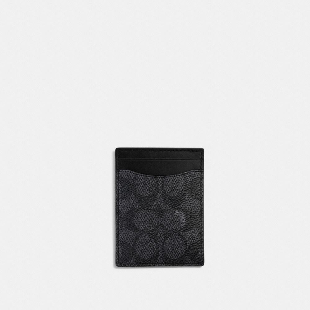 Estojo De Cartão Coach Money Clip Card Case In Signature Canvas Masculino Cinzentas | OIAXMUG-14