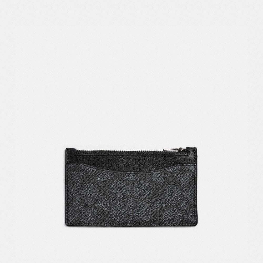 Estojo De Cartão Coach Zip Card Case In Signature Canvas Masculino Cinzentas | NGVHXFD-04