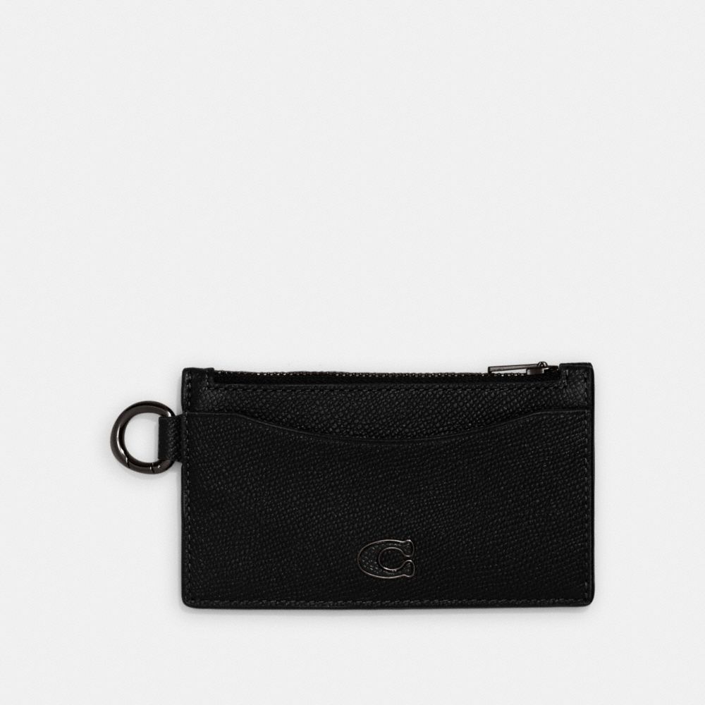 Estojo De Cartão Coach Zip Card Case Masculino Pretas | XAPFJNU-37