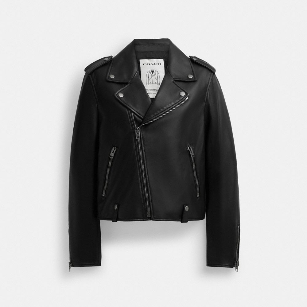 Jaquetas Coach Moto Jacket Feminino Pretas | FESXJUZ-31