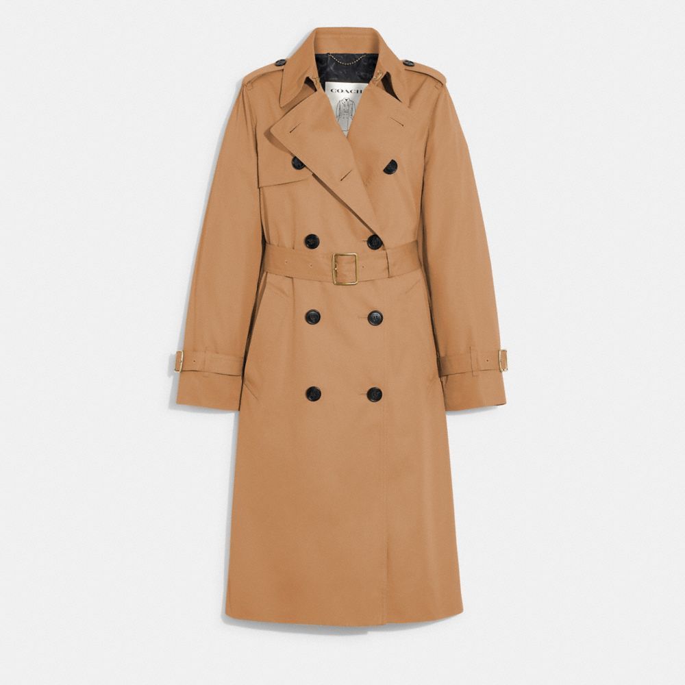 Jaquetas Coach Trench Coat Feminino Caqui | KPYIEQR-45
