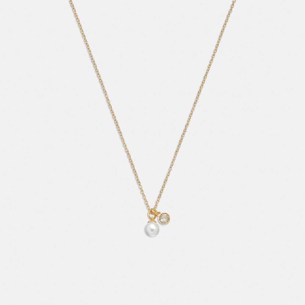 Jóias Coach Classic Pearl Pendant Necklace Feminino Douradas | OGQRASP-48