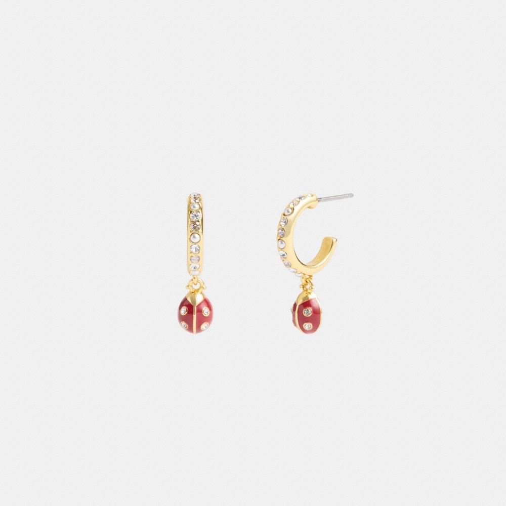 Jóias Coach Garden Ladybug Drop Earrings Feminino Douradas Multicoloridas | JFAWOLN-83