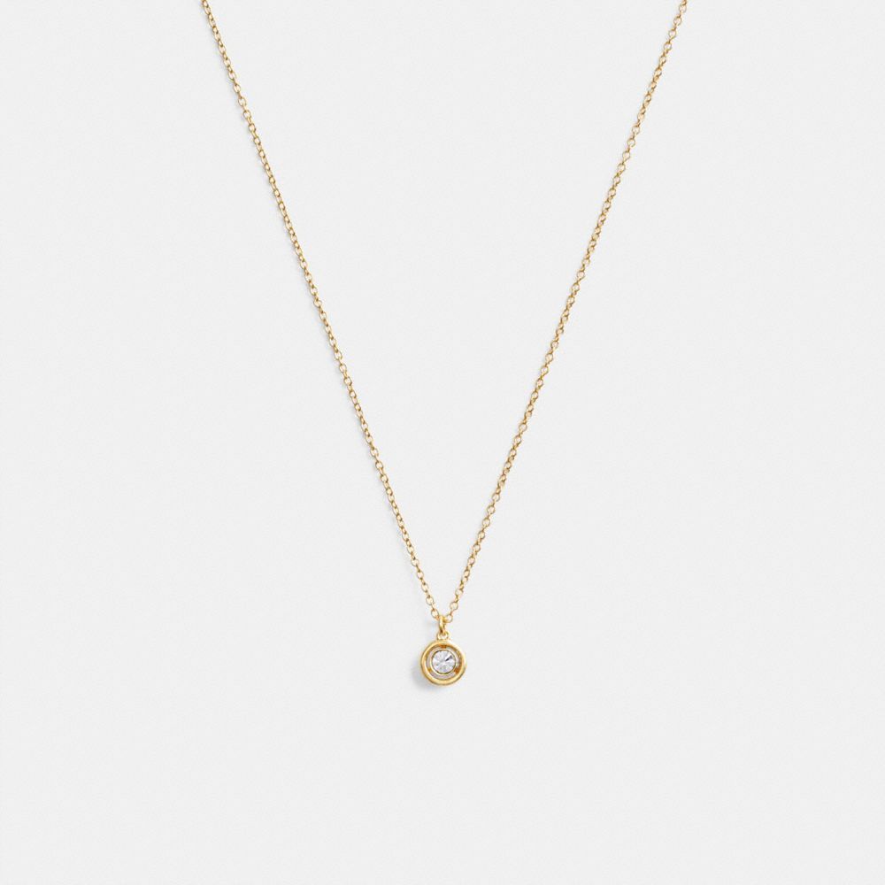 Jóias Coach Halo Round Pendant Necklace Feminino Douradas | YCXLWGD-01