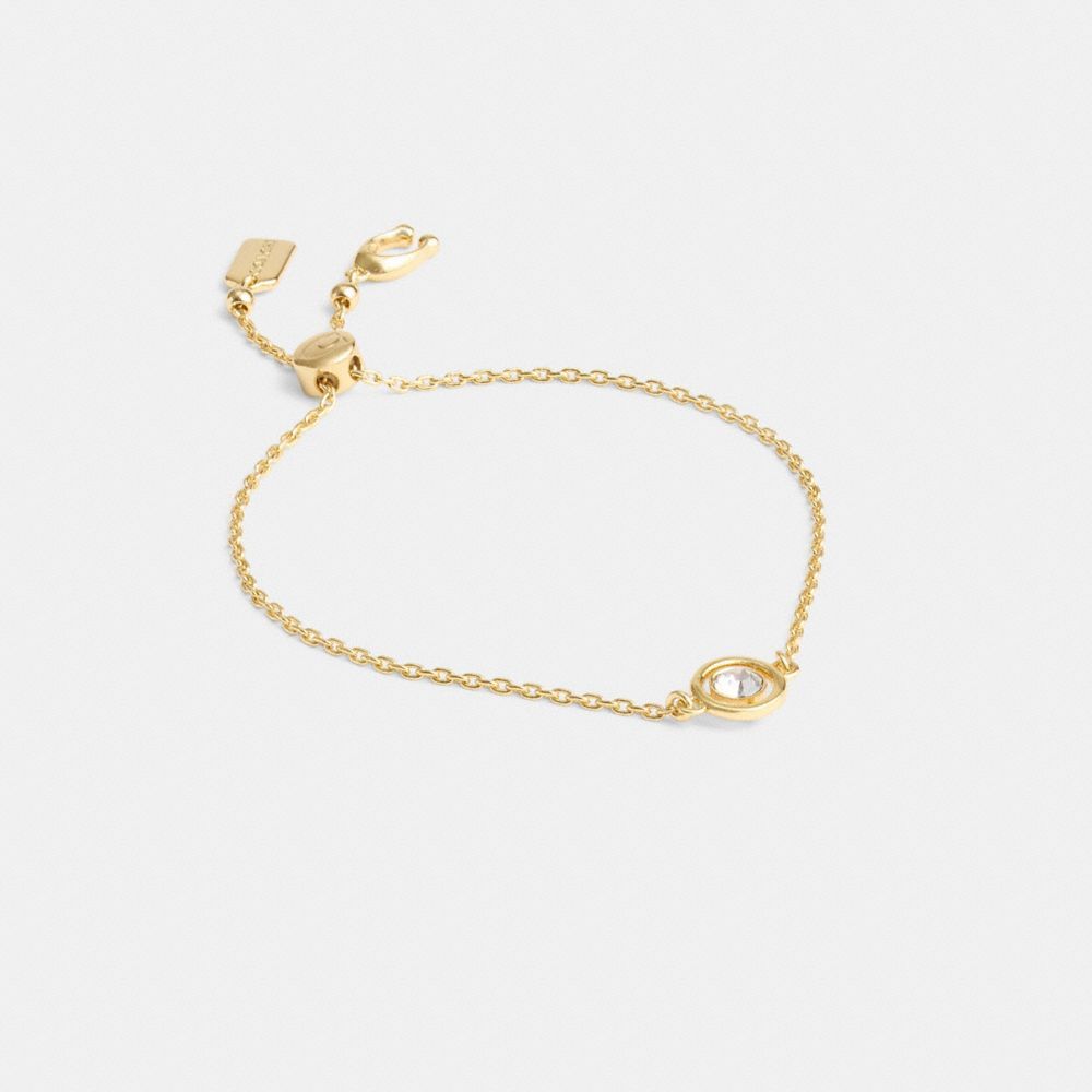 Jóias Coach Halo Round Slider Bracelet Feminino Douradas | NMEOGCU-35