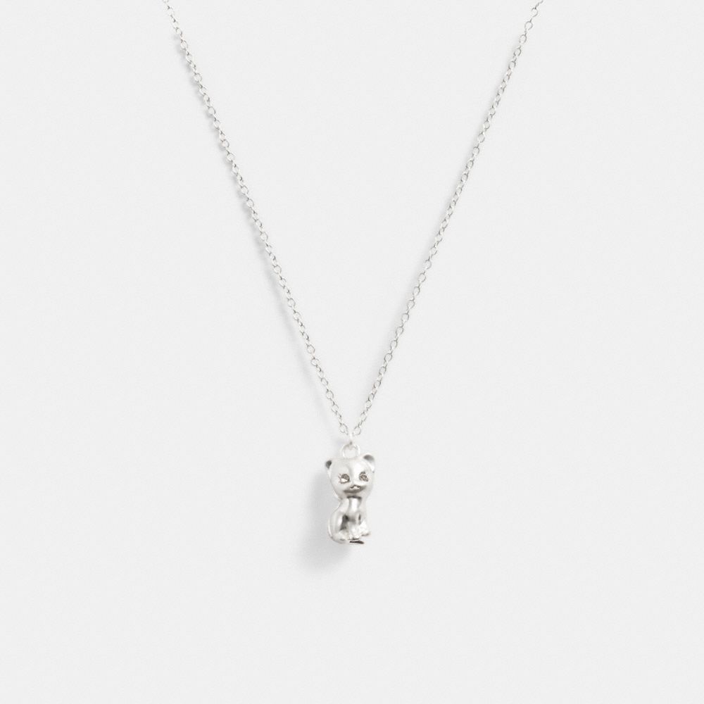 Jóias Coach The Lil Nas X Drop Cat Pendant Necklace Feminino Prateadas | JGSRTLZ-10