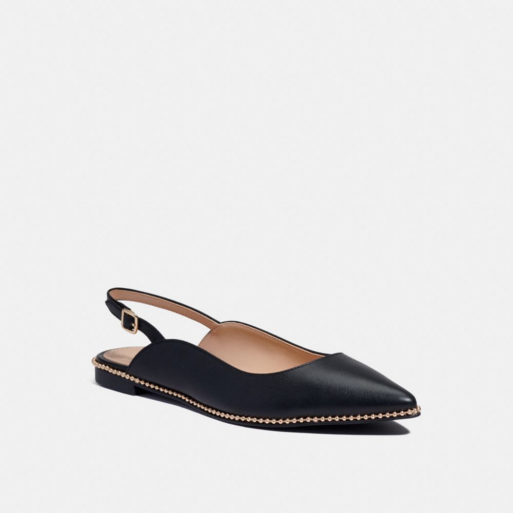 Sapatos Rasos Coach Vae Skimmer Feminino Pretas | AXMTILC-54